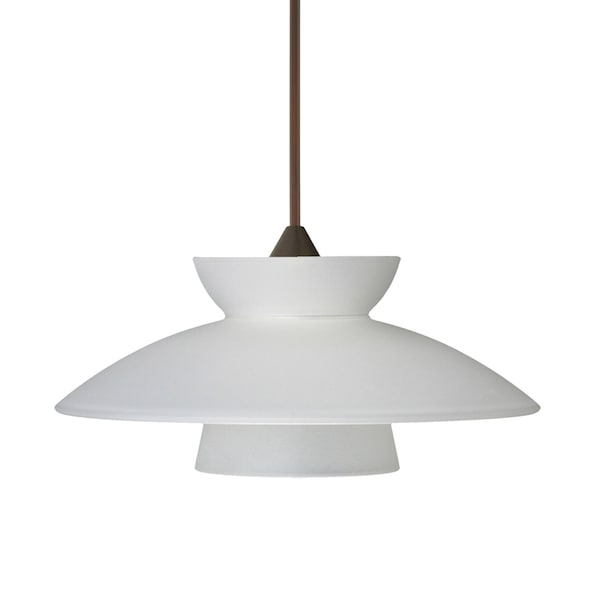 Besa Lighting Trilo 7 Cord Pendant, Frost, Bronze Finish, 1x5W LED 1XT-271825-LED-BR - main